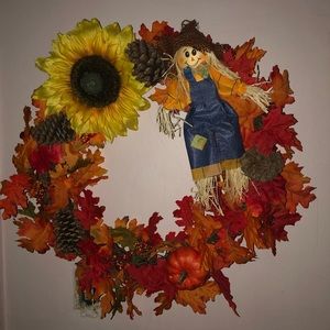 Hand-made front door fall wreath